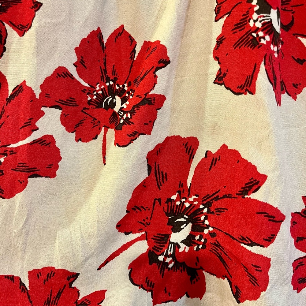 ba&sh Red Floral Cream Blouse - Picture 3 of 4